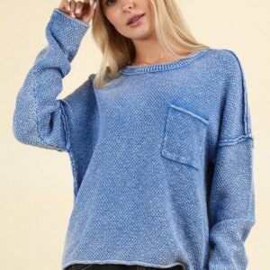 Maxct &VERY J Mineral Washed Exposed Seam Sweater