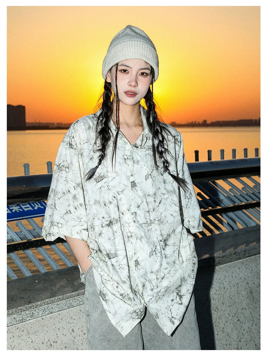 Manyston Splattered Pattern Shirt Maxct