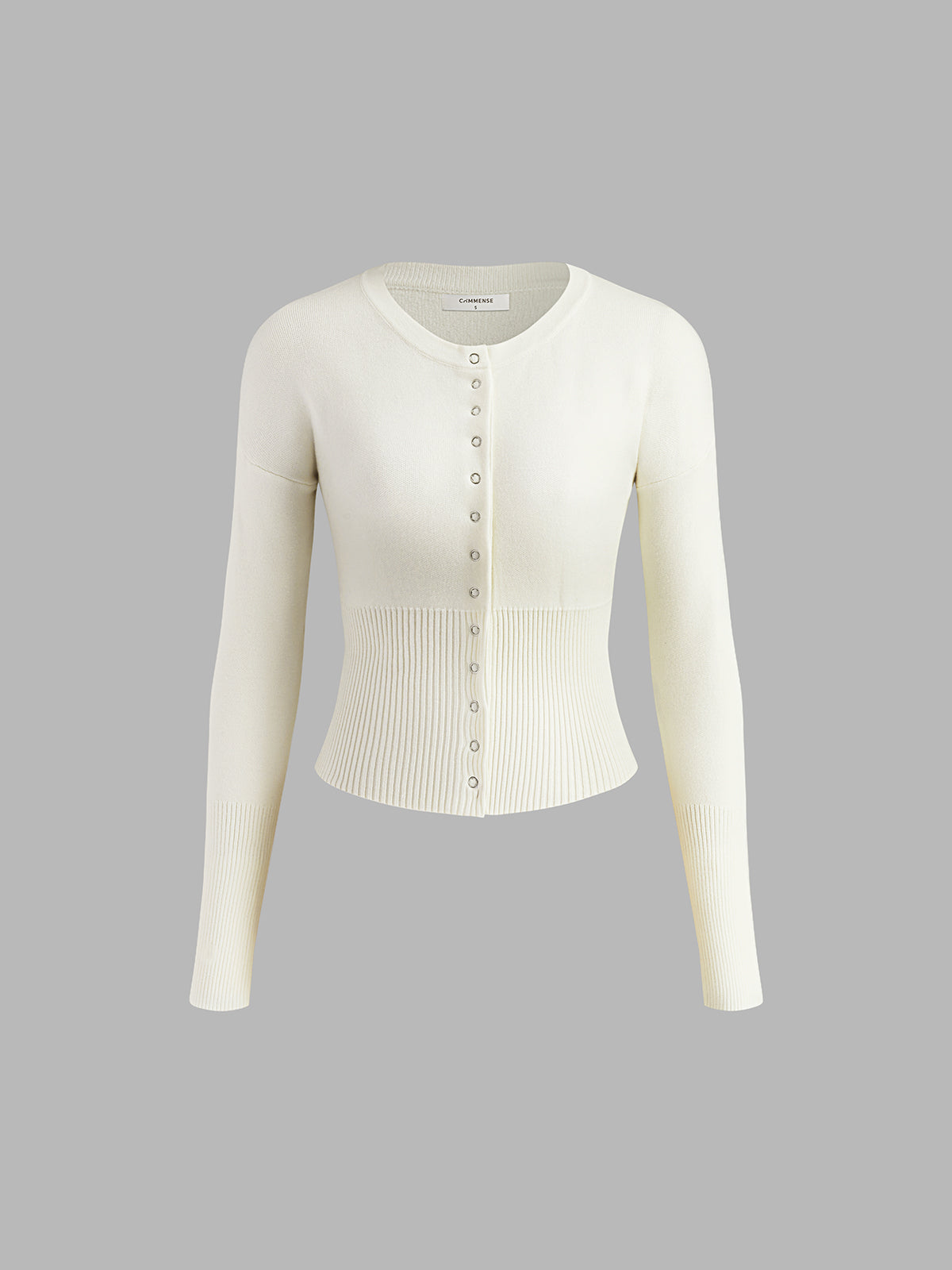 Maxct-Fall Casual Outfits Button Down Panel Knit Cardigan