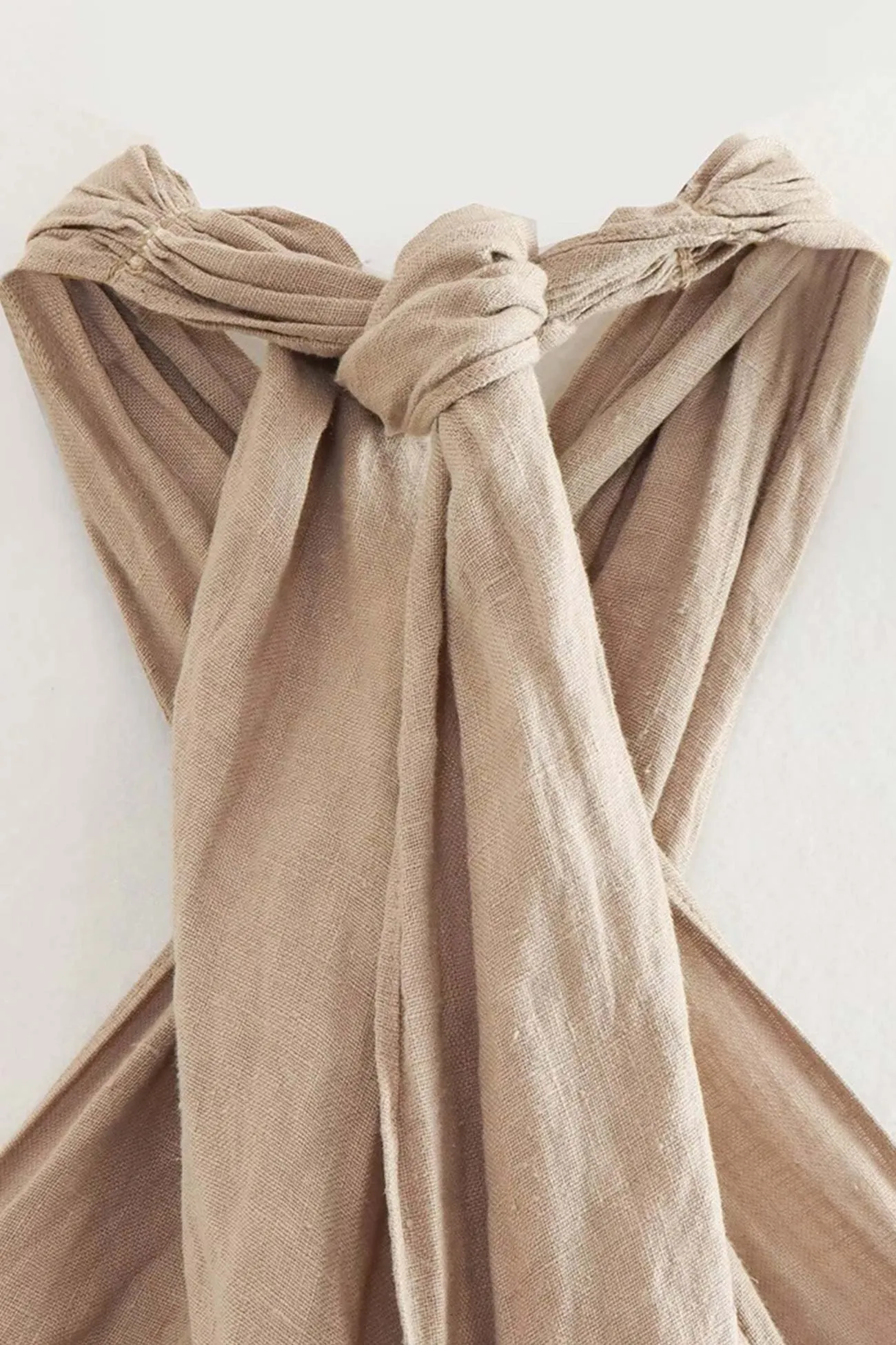 Maxct Linen Crisscross Halterneck Tank Pants Suits