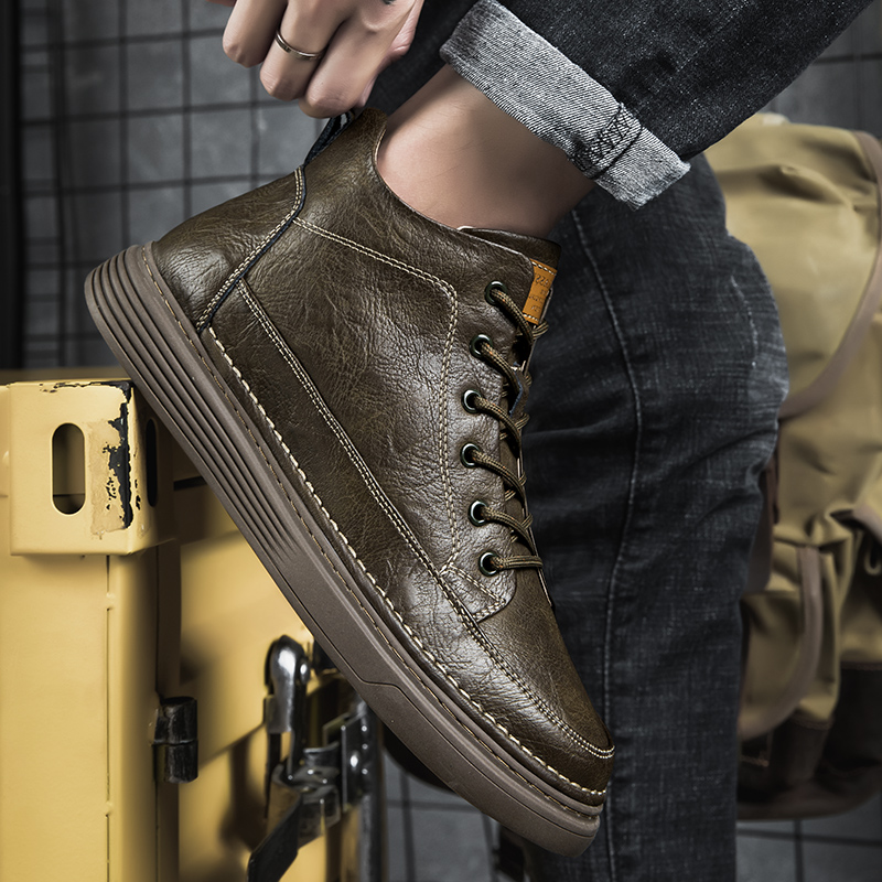 Men's Leather Motorcycle Boots - true deals club