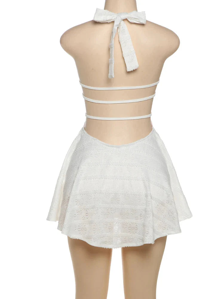 Classic Y2K Backless Dress See Through Pink Shirring Sleeveless Stretch Chic Midnight Mini Bodycon Maxct