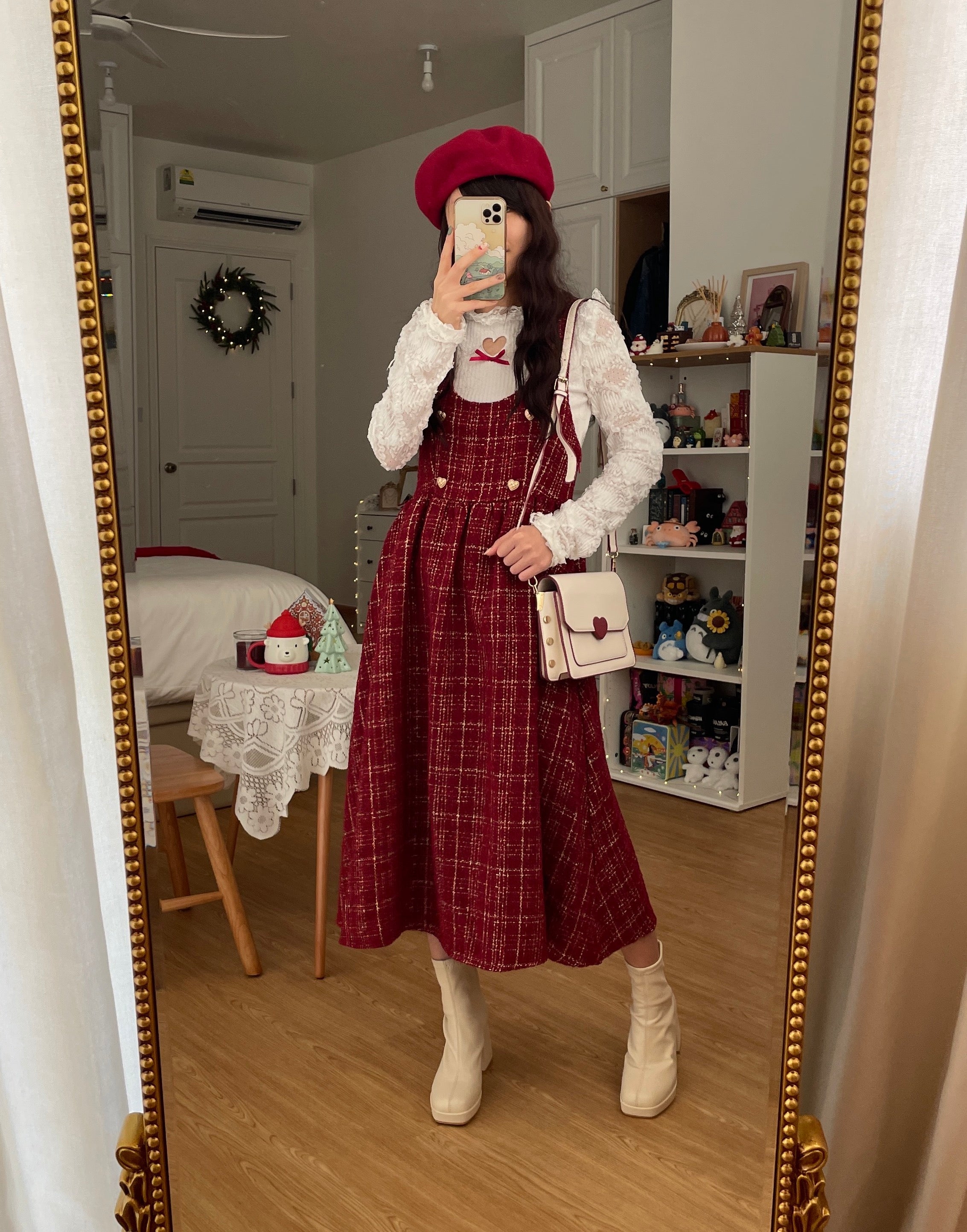 Sweet Apple Pie Plaid Pinafore Dress Maxct - Image 16