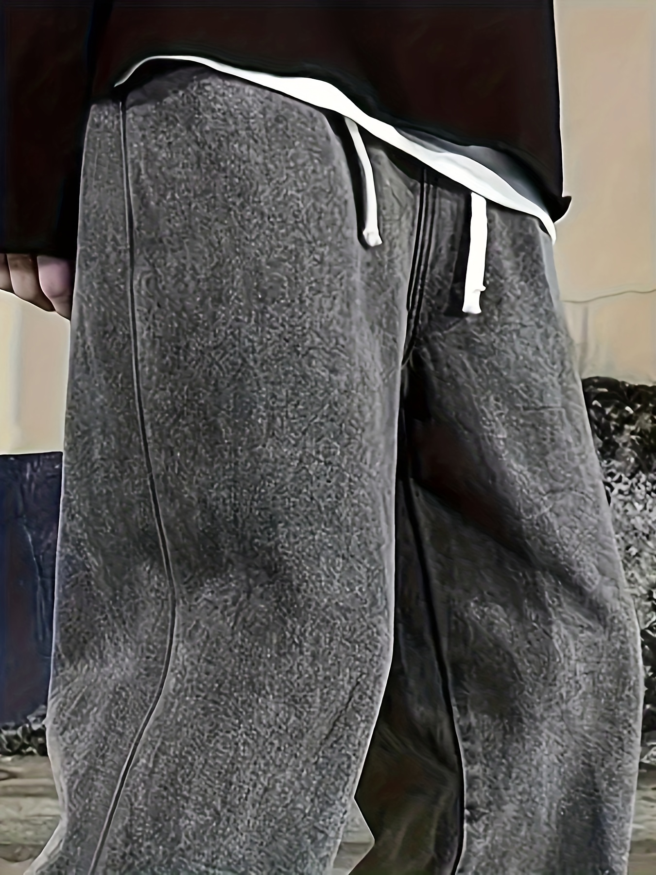 Wide Leg Cotton Jeans, Men's Casual Street Style Loose Fit Denim Pants For Spring Summer