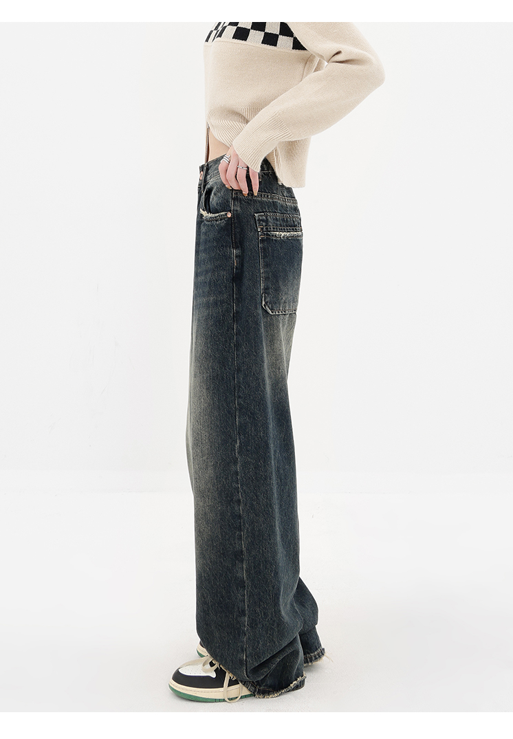 Autumn Streetwear Retro Fashion: Women's High Waist Loose Wide Leg Y2K Denim Trousers - true deals club
