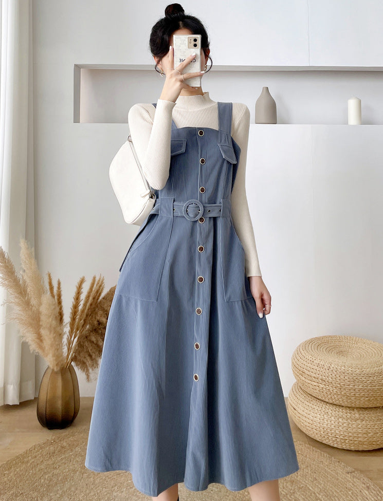 Corduroy Button Up Midi Dress Maxct