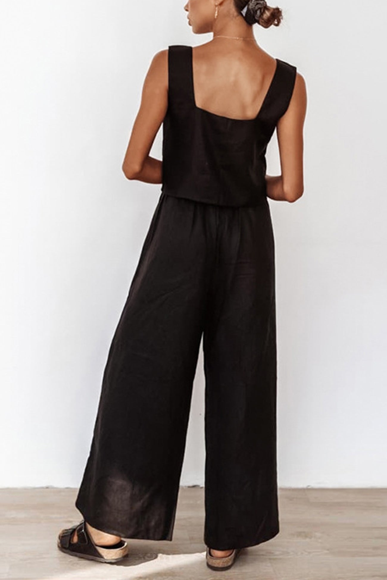 Maxct Cotton Square Neck Tank Pants Suits