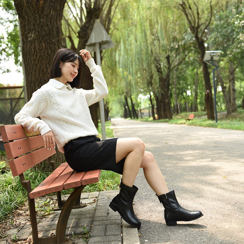 Wide Fit Side Zip Mid Calf Boots For Winter Designer Shoes Maxct