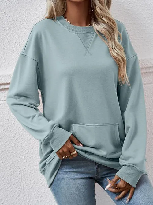 Maxct &Round Neck Long Sleeve Sweatshirt