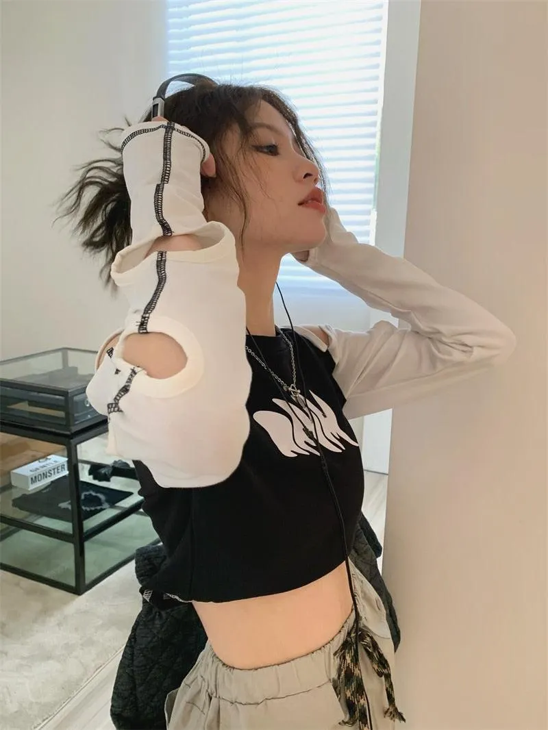 Maxct &Grunge Cut-Out Crop Top