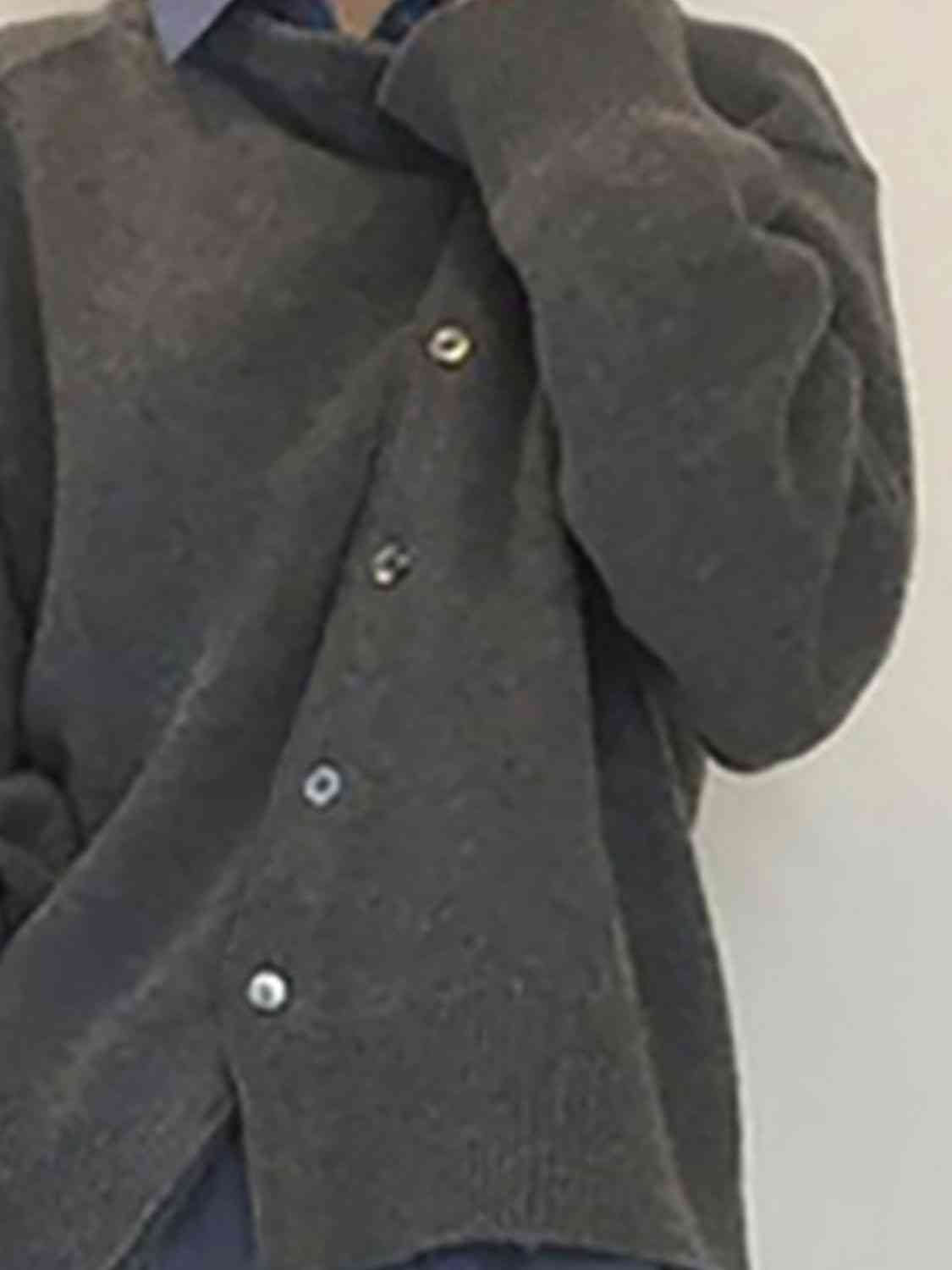Maxct &Dropped Shoulder Buttoned Cardigan