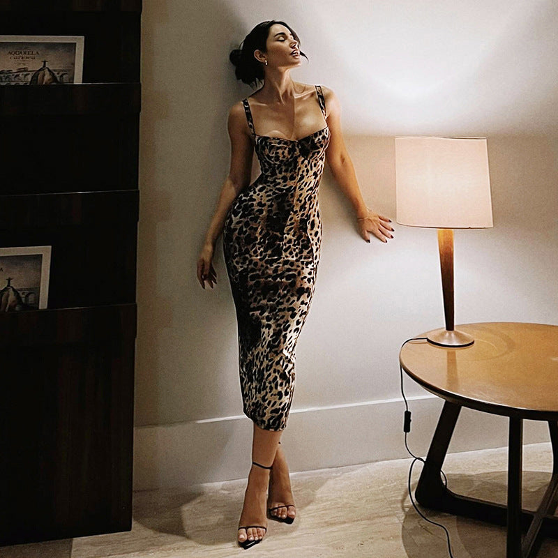 Leopard Print Maxi Dress Maxct