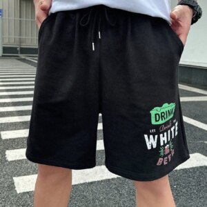 Maxct Men Casual Printed Letter Shorts For Spring And Summer