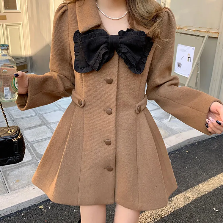 Sweet Bow Dress Coat Maxct
