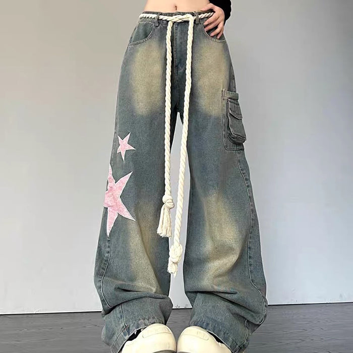 Y2K Aesthetic Star Jeans Maxct