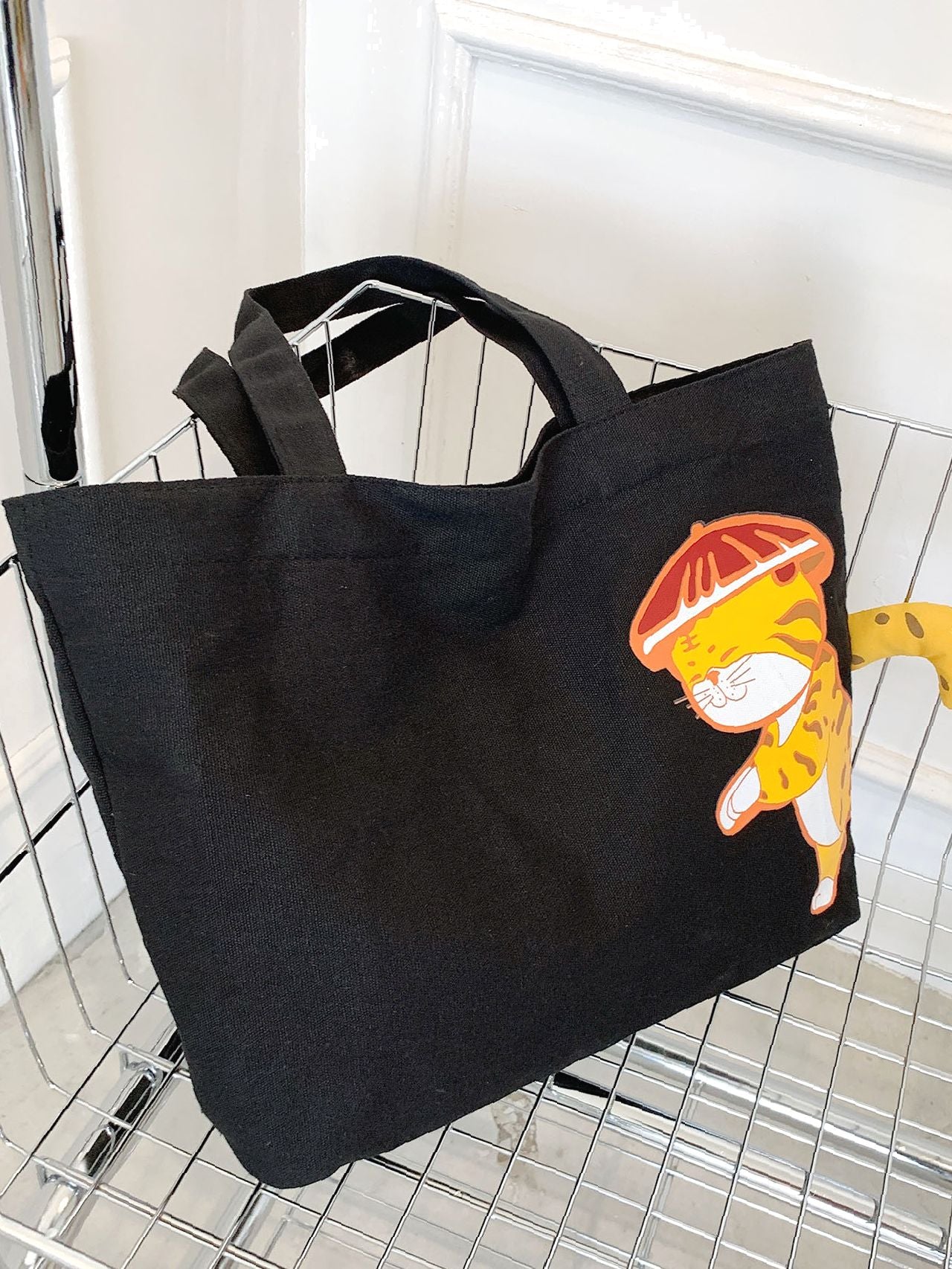 Maxct - Cartoon Graphic Zipper Shopper Bag  - Women Tote Bags