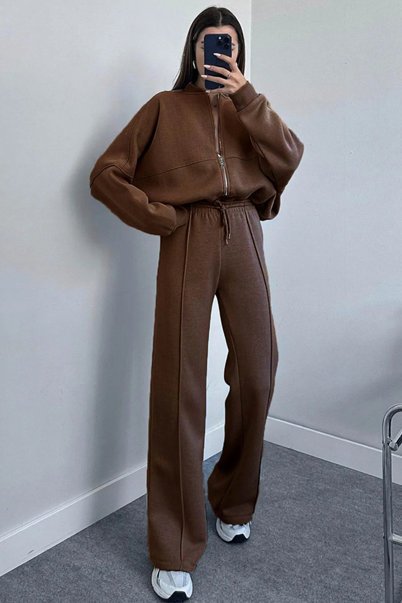 Maxct Sweatshirt Jacket Straight-leg Long Pants Set