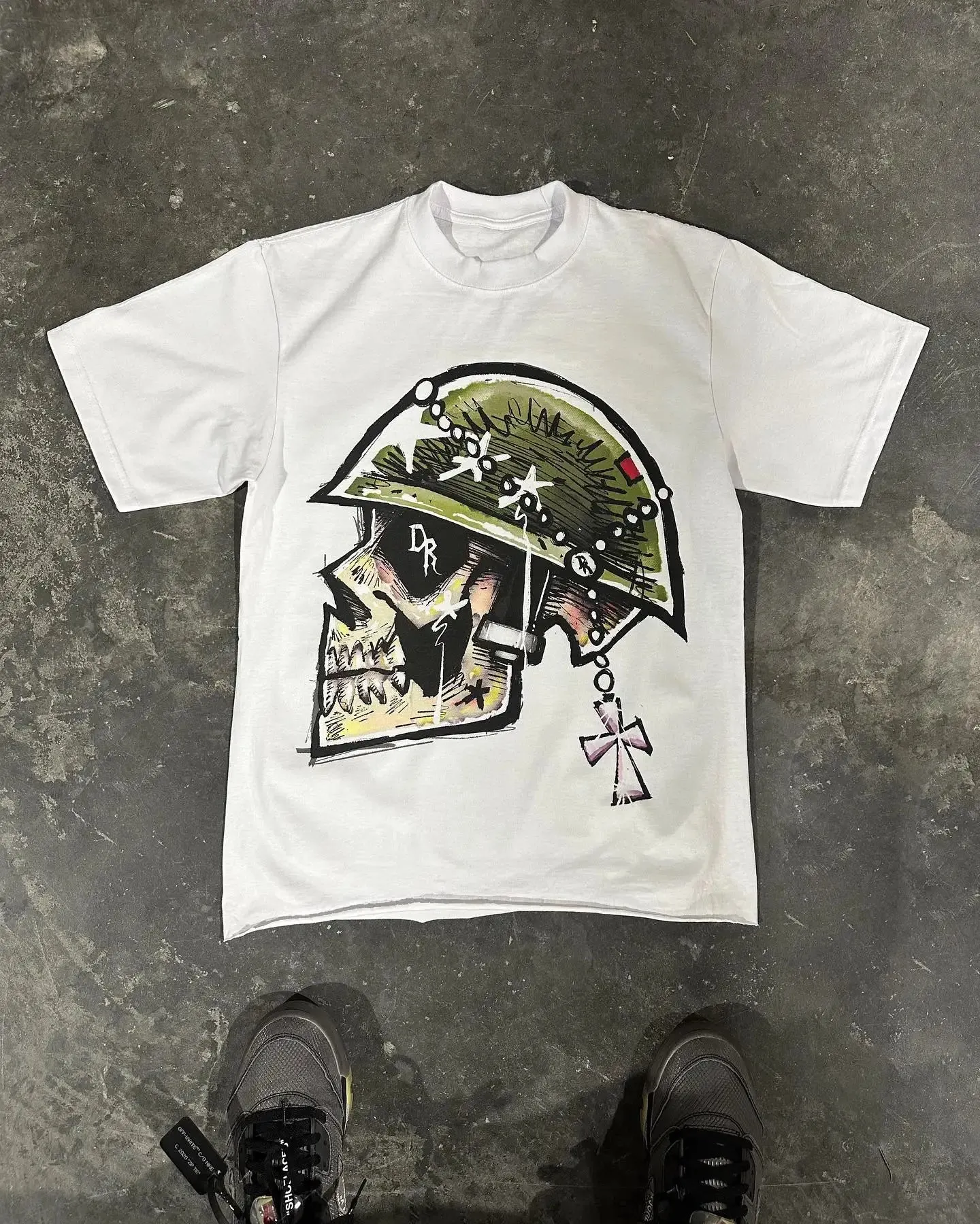 Maxct Retro Gothic Trend Graphic Print Oversized Short Sleeve T-Shirt Women's Y2K Street Hip Hop Harajuku Versatile Round Neck Top
