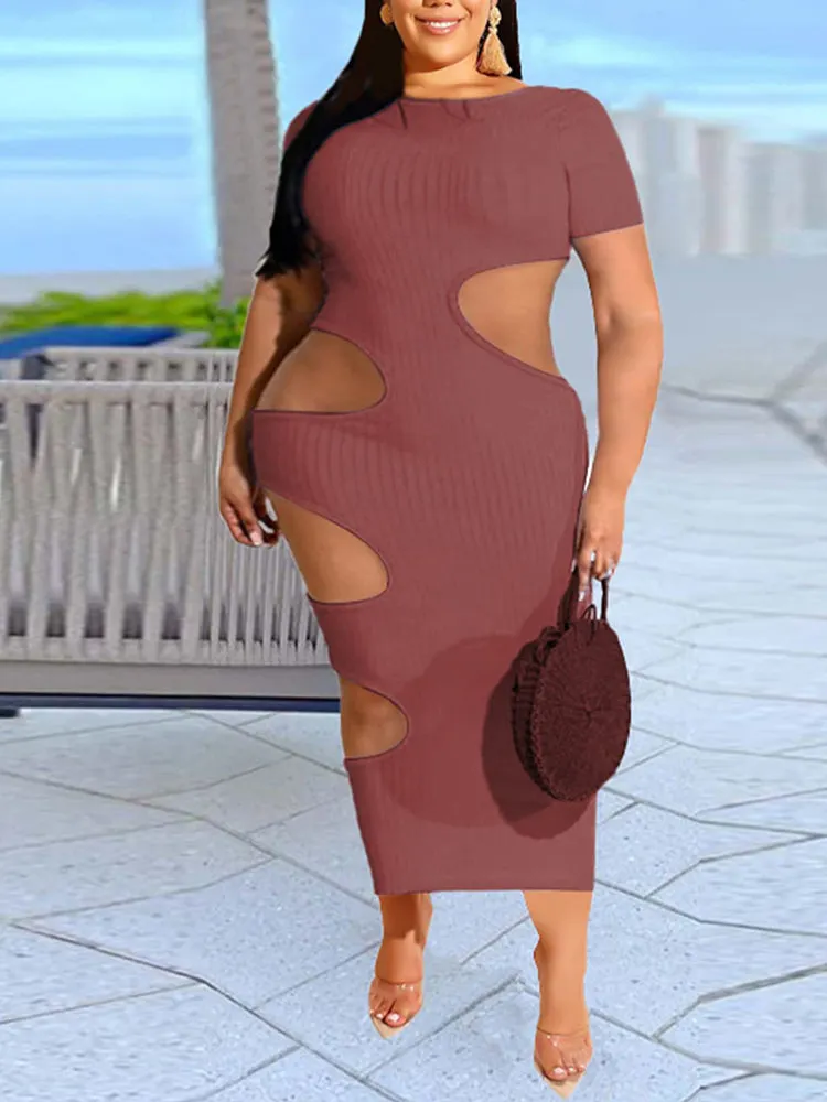 Cut Out Bodycon Midi Dress Maxct