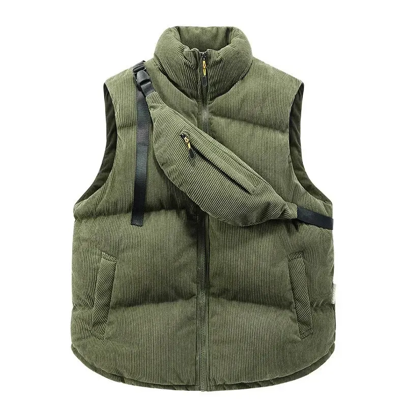 Maxct &Men's Corduroy Winter Vest With Chest Pack