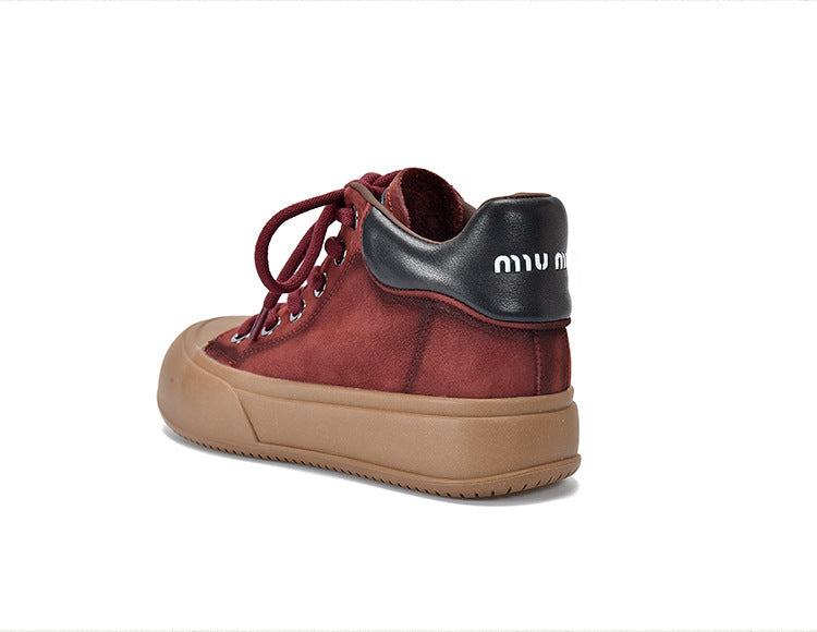 Vintage Leather Lace-Up Short Boots Maxct