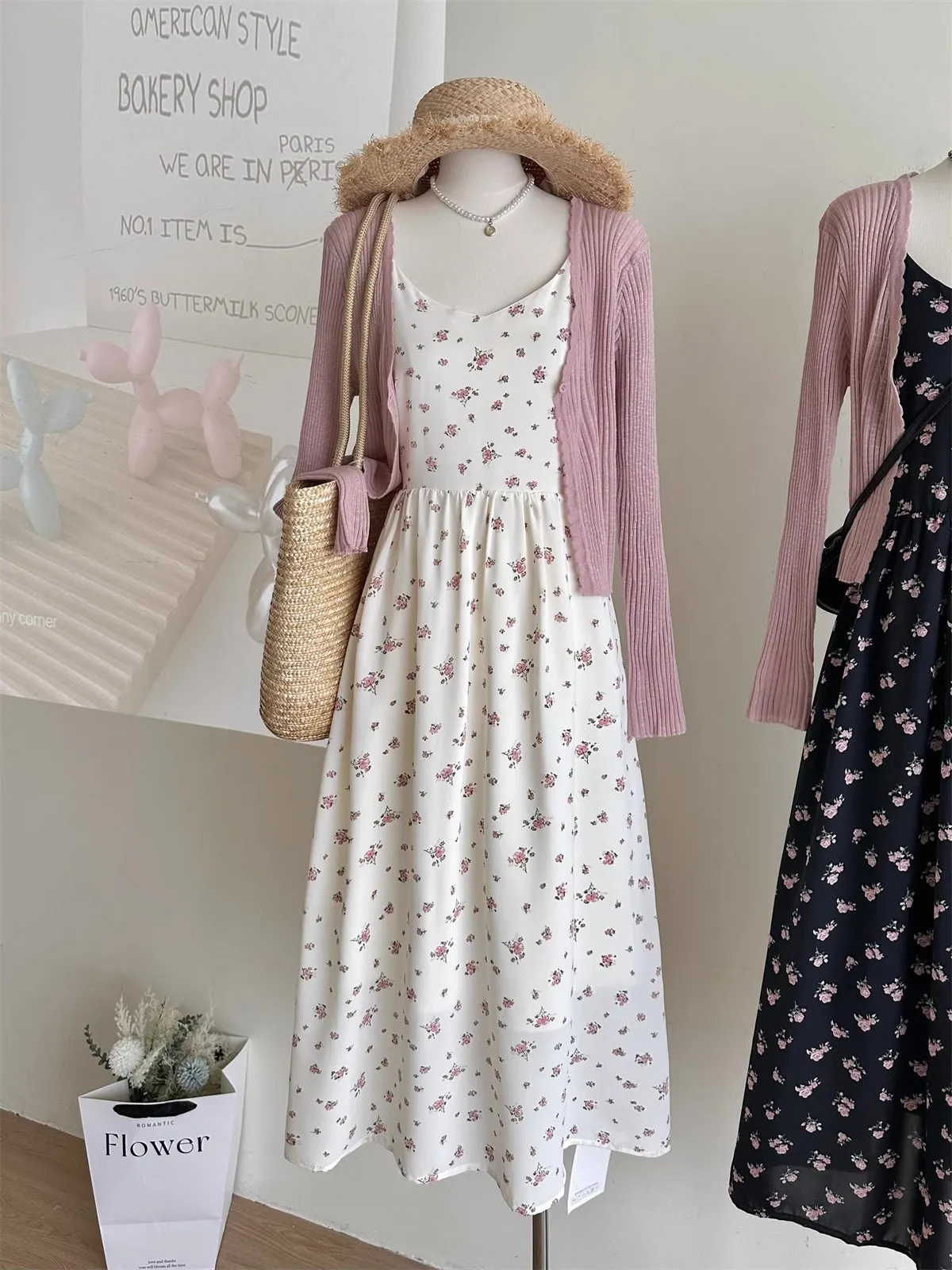 Blush Floral Cami Midi Dress Maxct