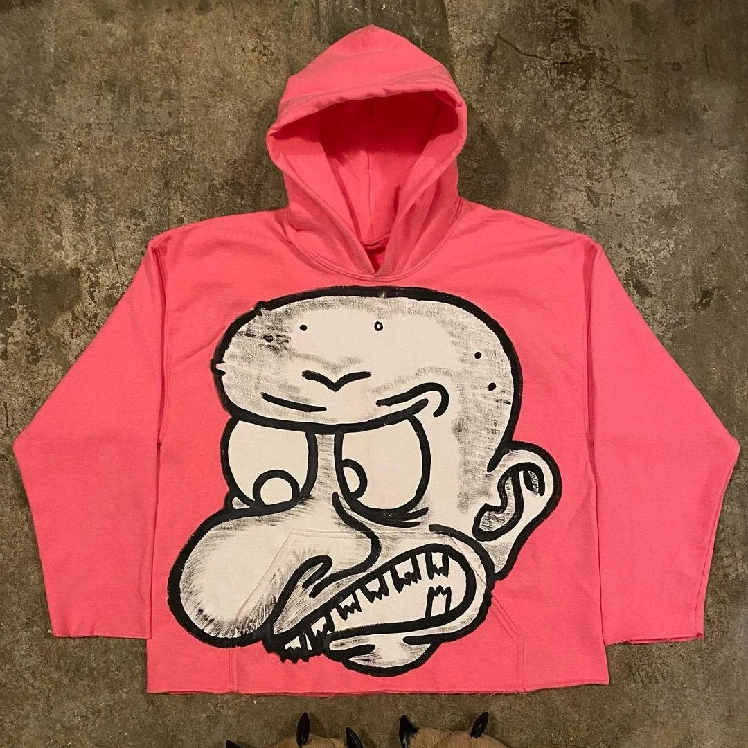 Maxct Y2k New Harajuku Hip-Hop Punk Letter Graphic Hooded Pullover Men Oversized Printed Sweatshirt Gothic top Street Wear Waichuan