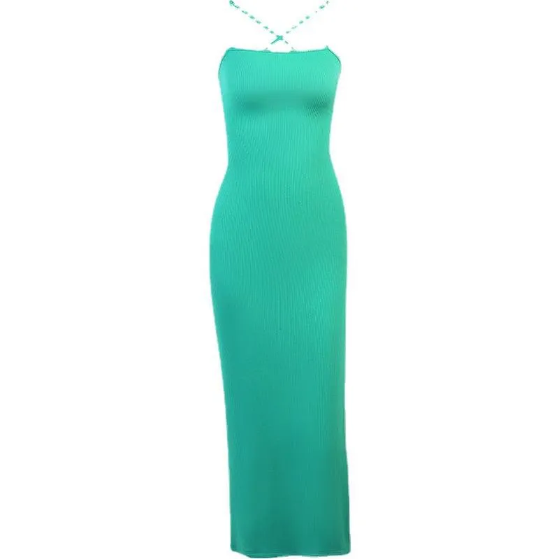 Maxct Knitted Suspender Sexy Split Dress Summer Women's Temperament Spicy Dress