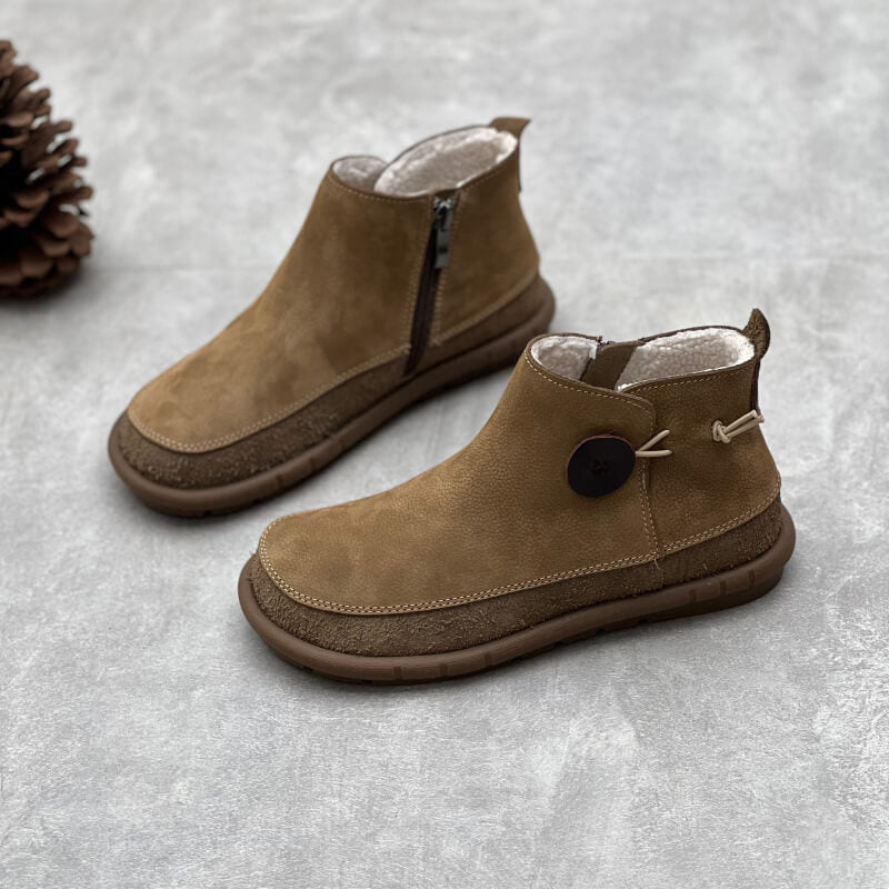 Maxct Women Winter New Velvet Plush Lining Leather Boots