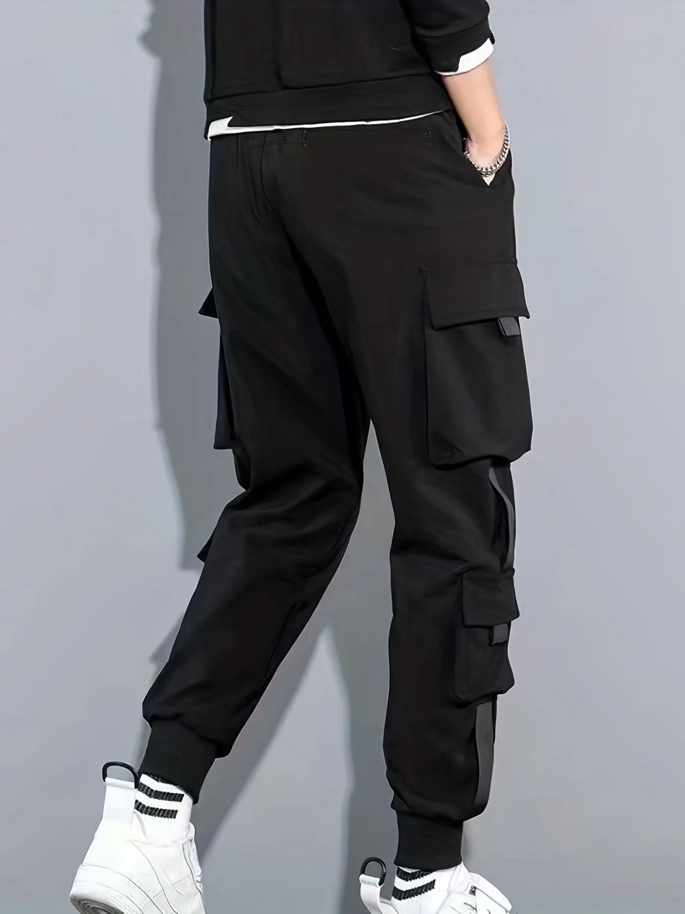 Classic Design Multi Flap Pockets Cargo Pants, Men's Casual Techwear Drawstring Cargo Pants Hip Hop Joggers For Autumn Summer Outdoor