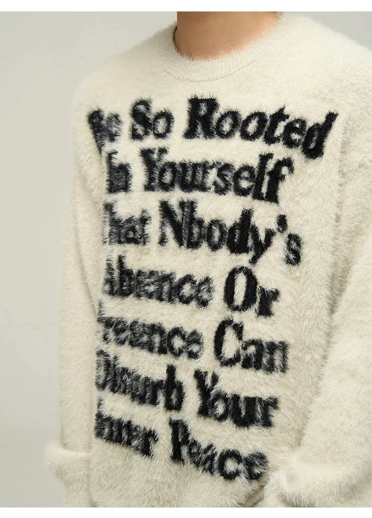 Maxct Letter Printed Furry Sweater