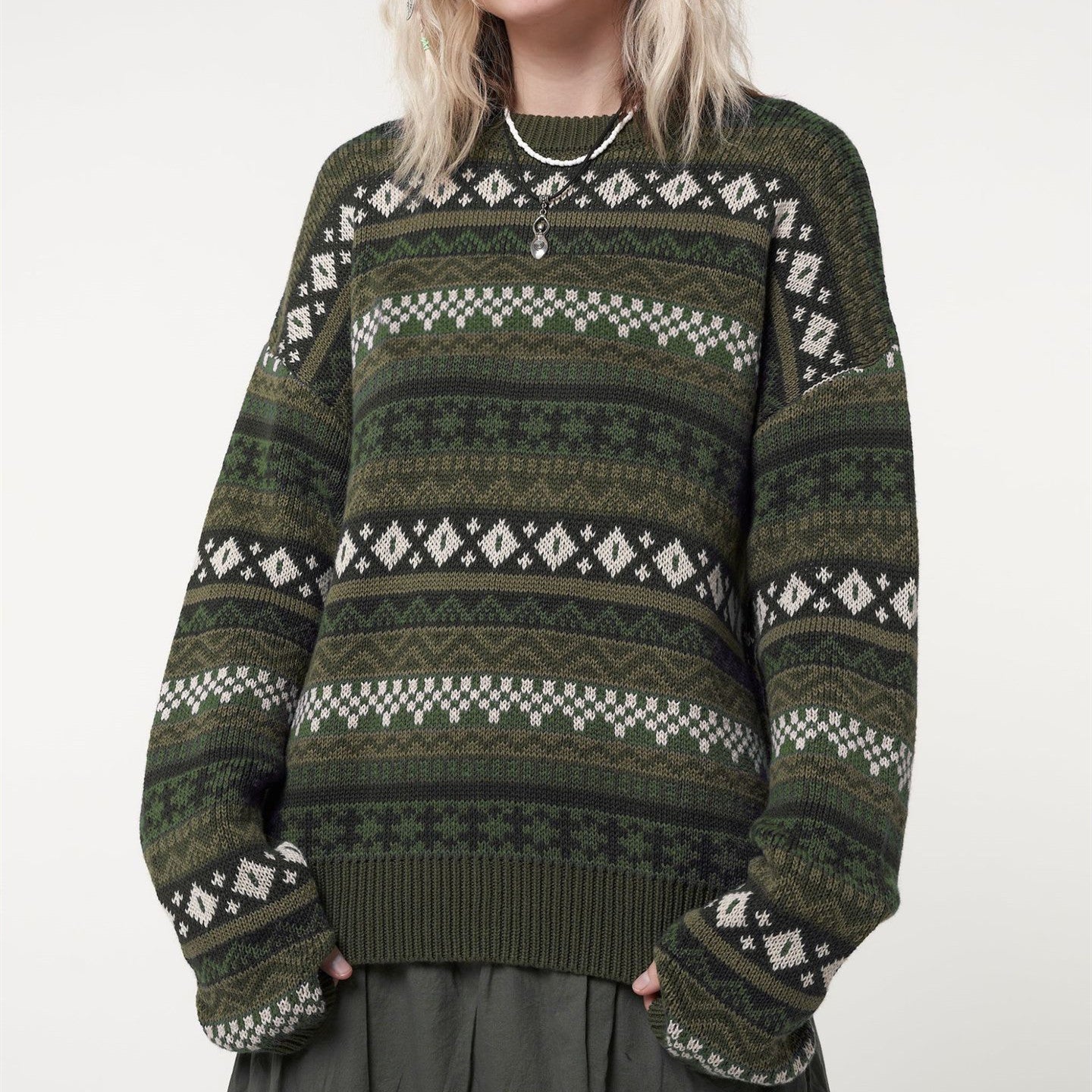 Maxct Long Sleeve Downtown Jacquard Sweater
