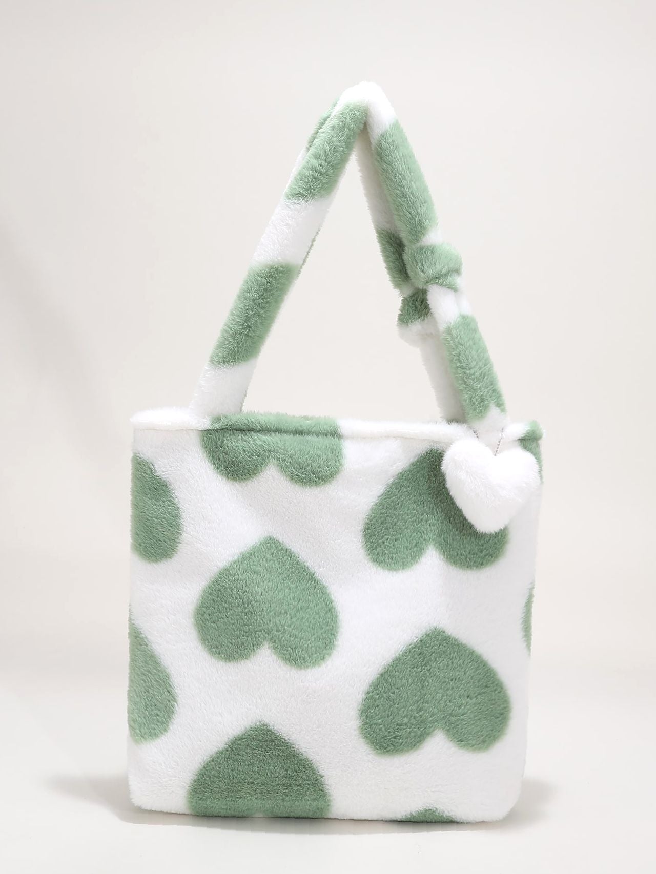 Maxct - Fluffy Heart Pattern Shoulder Tote Bag  - Women Tote Bags