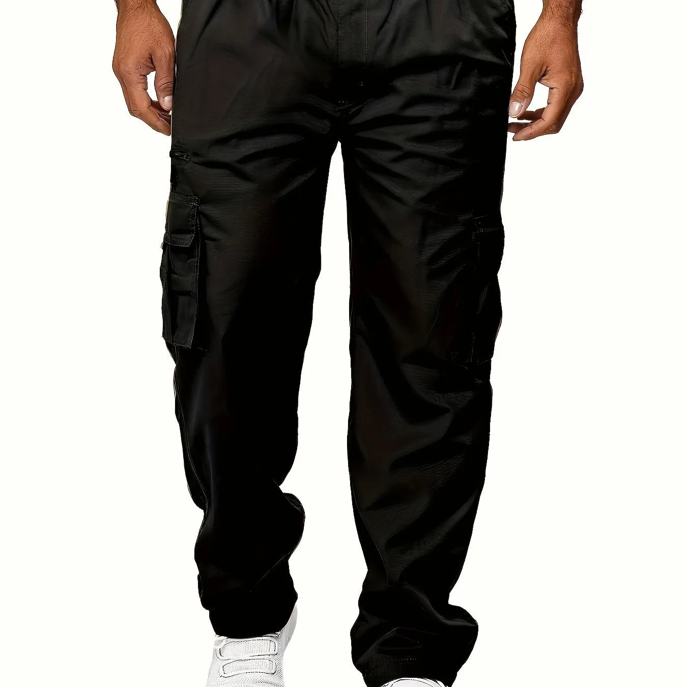 Men's Cargo Pants Casual Loose Fit Straight Leg Pants With Flap Pockets