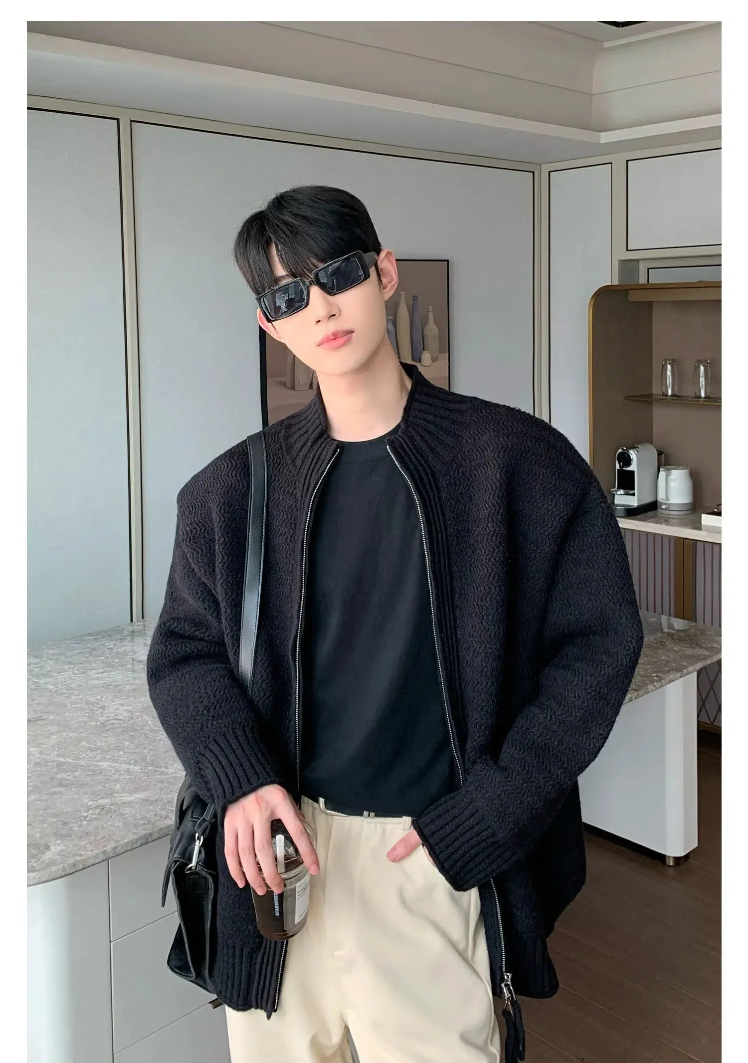 Maxct Basic Full Zip Cardigan Sweater