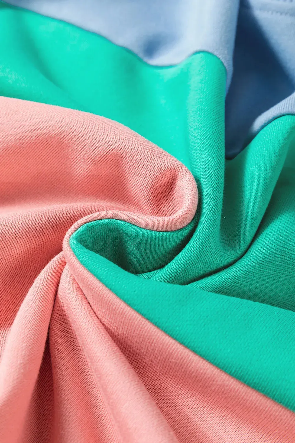 Maxct &Color Block Round Neck Long Sleeve Sweatshirt