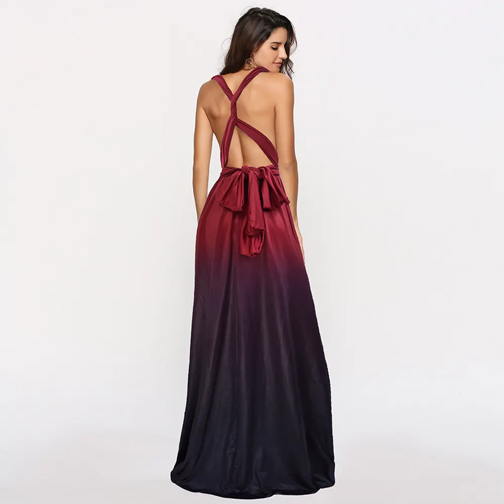 Maxct men costume ideas EBay Multi-Wear Cross Backless Sexy Lace-up Gradient Dress