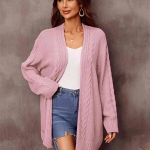 Maxct &Mixed Knit Open Front Longline Cardigan