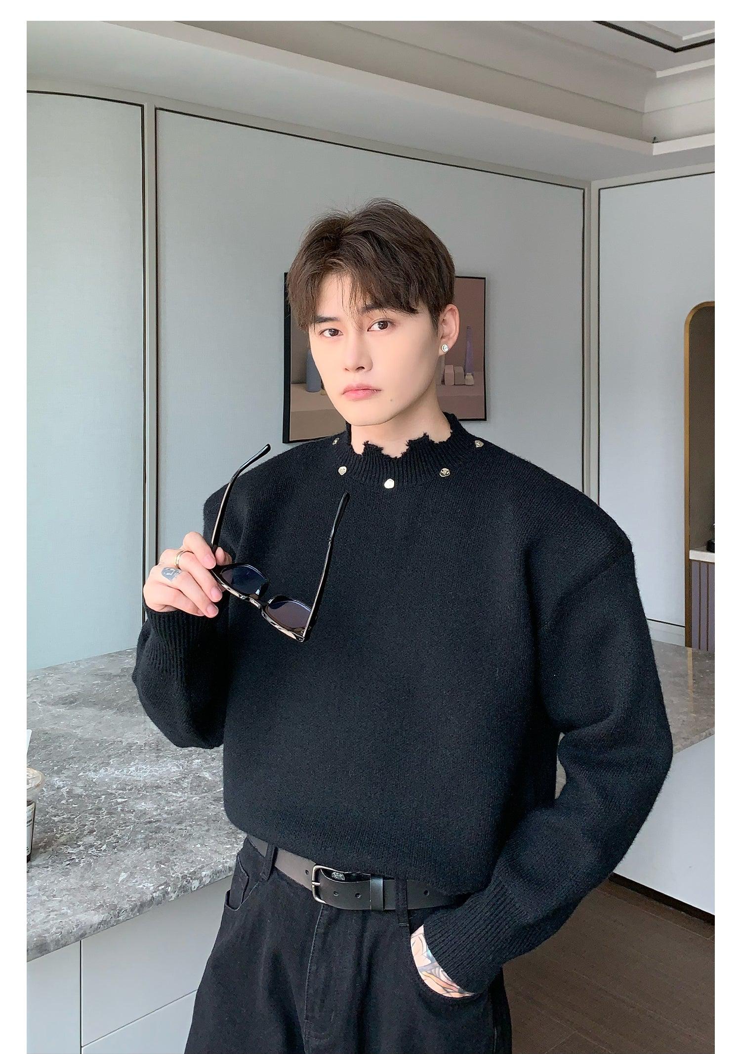 Maxct Ripped Metal Knitted Sweater