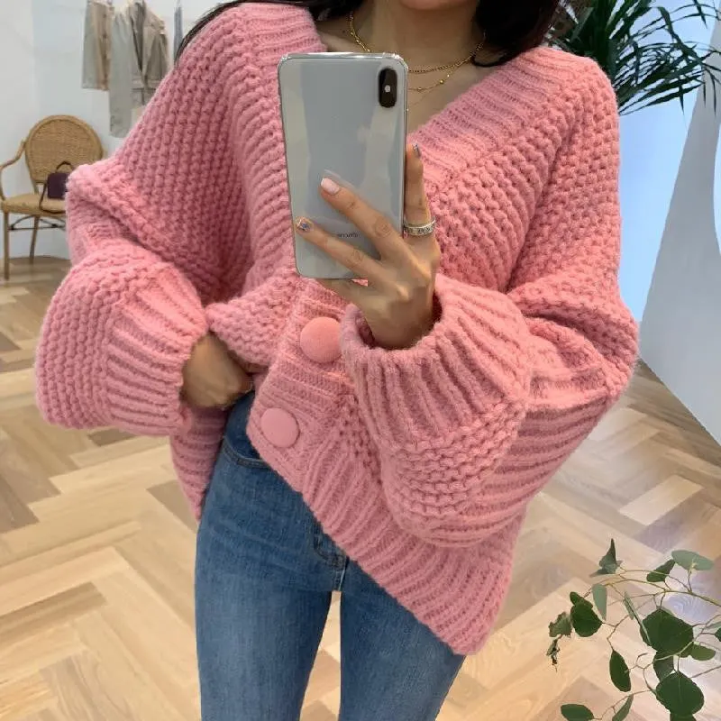 Maxct Buttoned Cable Knit Cardigan