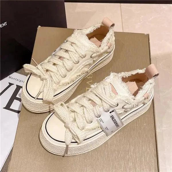 Shoes for Teen Girls Canvas Platform Sneakers Maxct