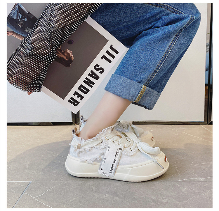 Chunky Canvas Platform Sneakers: Women's Thick Sole - true deals club