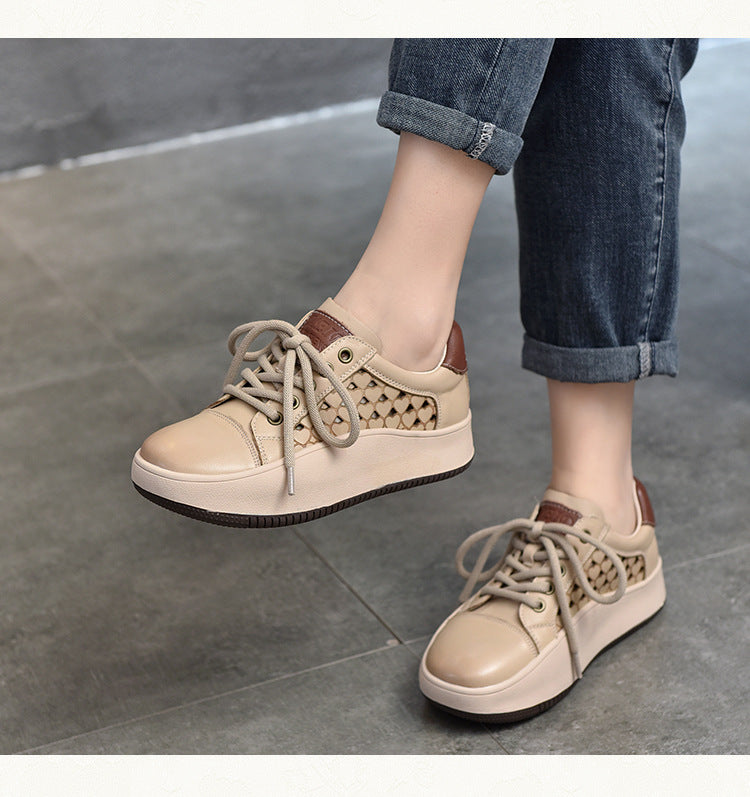 Versatile Hollow Thick Bottom Mid-Heels Shoes Maxct
