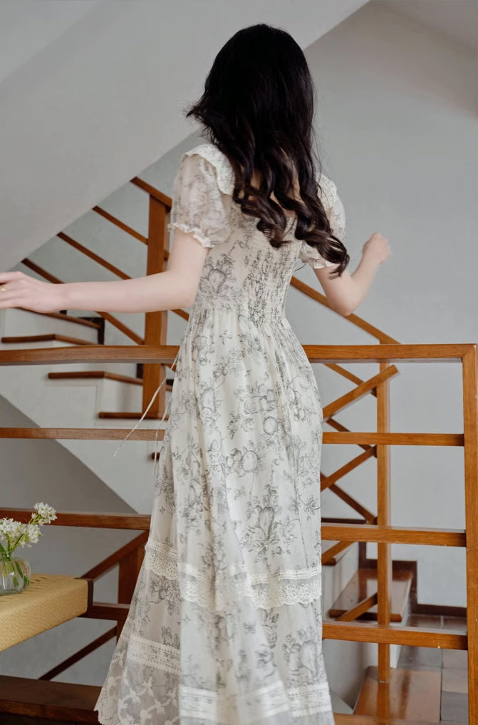 Porcelain Sketch Midi Dress Maxct
