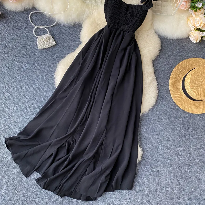 High Waist Slash Neck Women Long Dress Elegant Big Swing A-line Vestidos Verano Vintage Green/Red Party Robe For Female