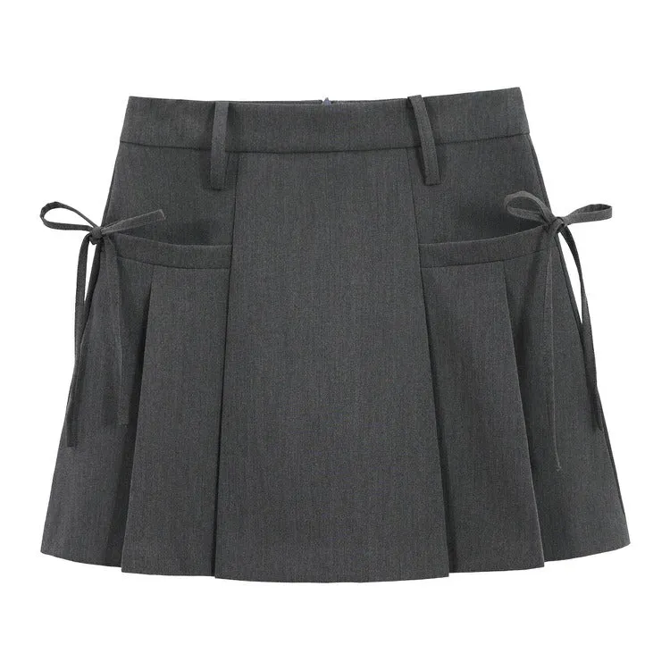 Aesthetic Outfit Grey Mini Skirt Maxct