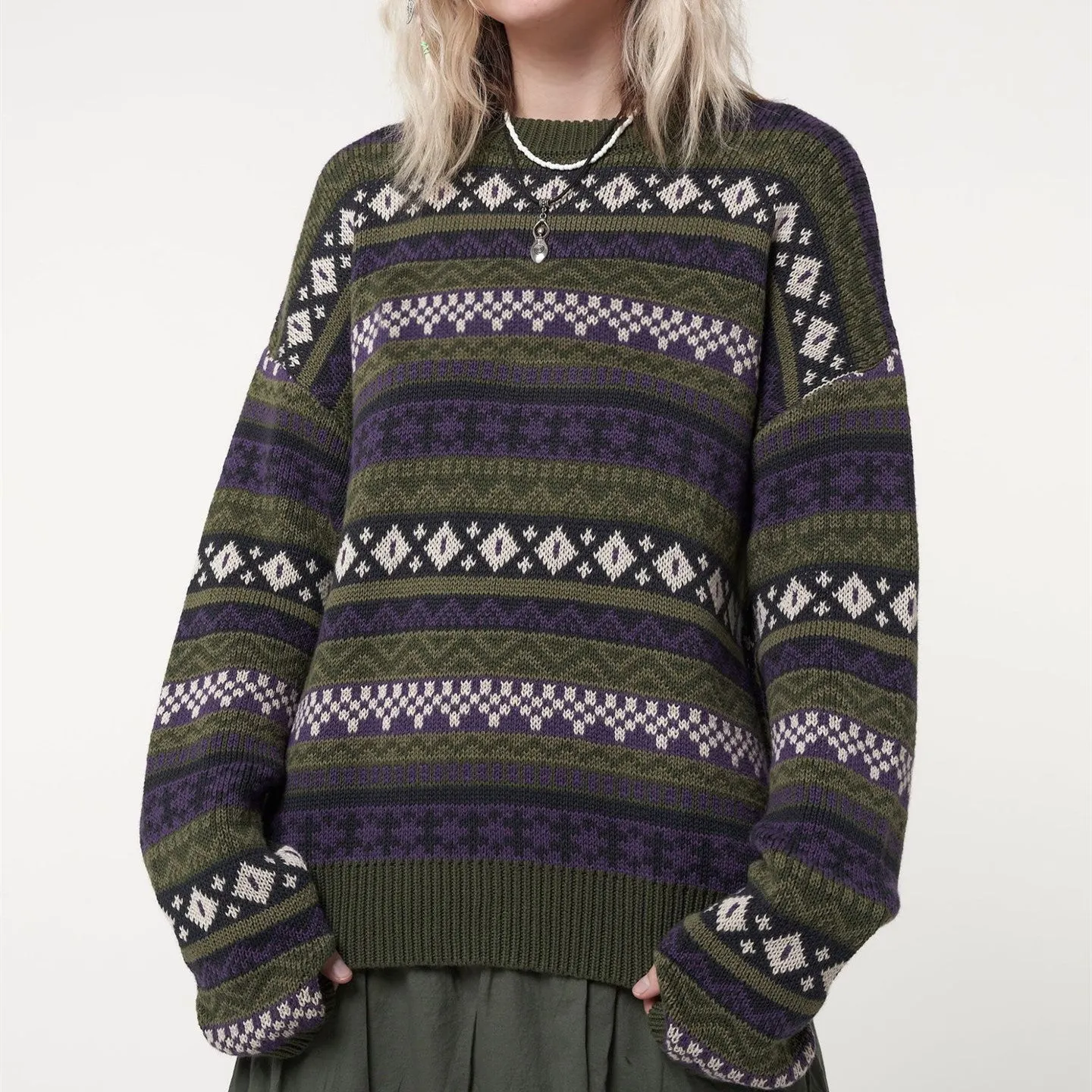 Maxct Long Sleeve Downtown Jacquard Sweater
