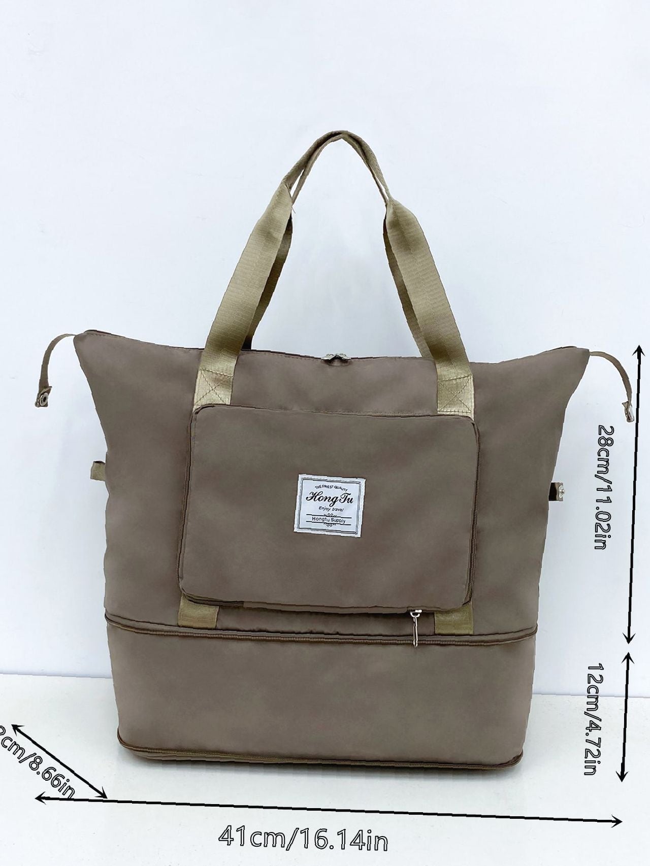 Maxct - Patch Decor Large Capacity Shoulder Tote Bag  - Women Tote Bags