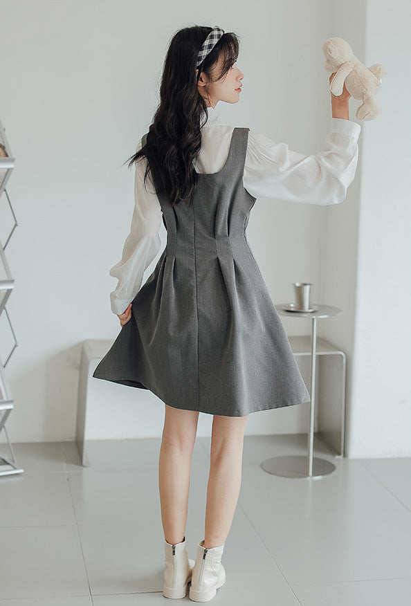 Little Bow Mini Pinafore Dress Set Maxct