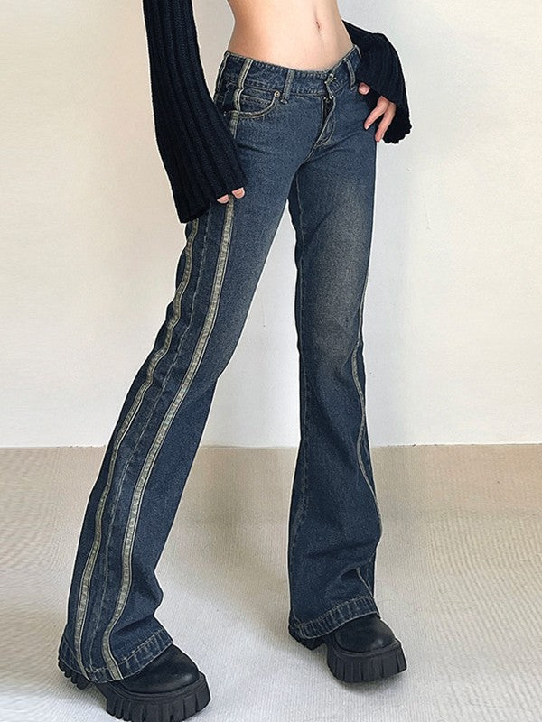 Panel Striped Vintage Flare Jeans Maxct